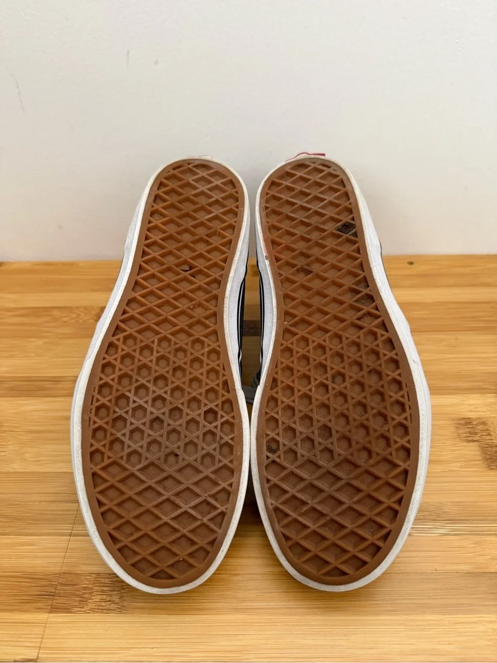 Boys Vans Dark Gray Mid-Top Canvas Sneakers with White Laces
